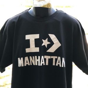 CONVERSE I LOVE MANHATTAN CREW SHORT SLEEVE COTTON TEE SHIRT (LARGE)
